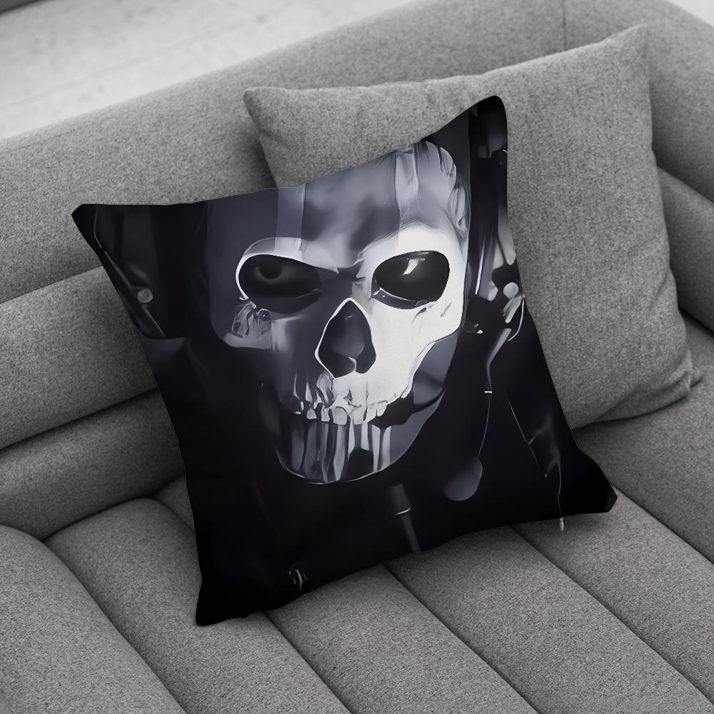 

CCallOf DDuty GhostS Pillow Case Soft Cushion Cases for Farmhouse Sofa Decor Home Decorations and Protector 40x40cm