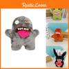 Adorable Plush Tooth Monster Doll Soft Toy In Black Green Brown And Gray For Christmas