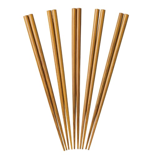 Comolife Dishwasher-Safe, Easy-to-Grip, Pointed Bamboo Chopsticks, Set of 5, Made in Japan, Non-Slip, Wakasa Lacquer, Lightweight, Simple Design