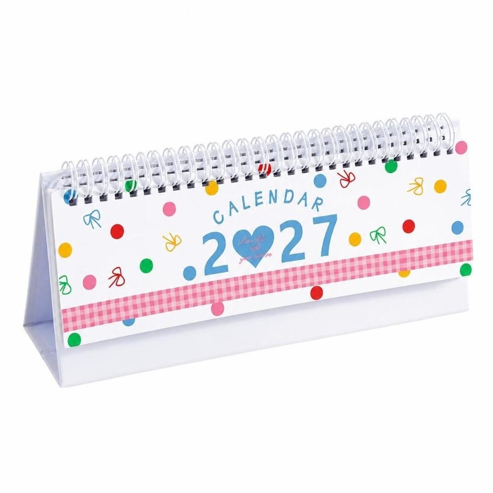 Foldable Stand 2027 Desk Calendar Colorful Table Calendar New Monthly Planner  Home Office