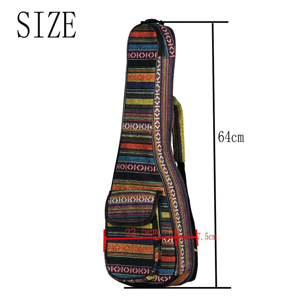 M MBAT 23 Inch Ukulele Bag Padded Pockets National Style Adjustable Strap Backpack Gig Case Oxford Cloth Guitar Accessories Part