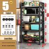 Multi-Layer Kitchen Rack: Extra Thick Microwave, Fruit & Veggie Storage with Wire Baskets & Rollers