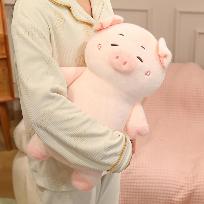 4555Cm Cartoon Long Standing Animal Plush Toy Stuffed Pig Elephant Sloth Capybara Pillow Sleeping Bolster Companion Present
