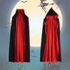 Halloween Vampire Cloak Hooded Cape For Adult And Kids Reversible Black And Red Cosplay Costume