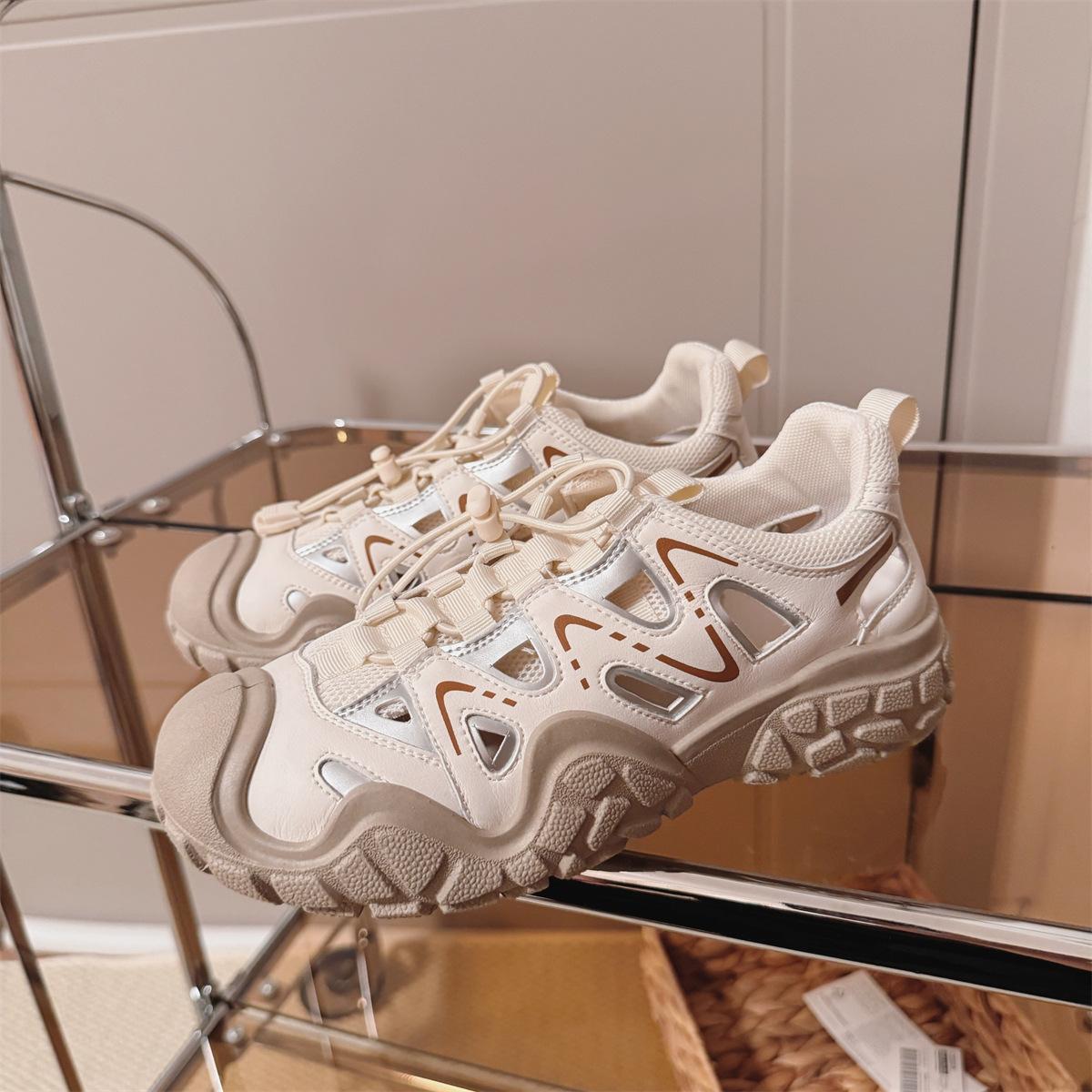 

Звезда с той же уродливой милой обувью 2024 года, весна и лето, новые походные кроссовки для активного отдыха, дышащие, универсальные и тонкие, повседневные спортивные туфли для женщин 40 абрикосовый