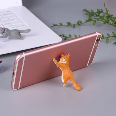 Cute Resin Cat Phone Holder Sucker Design Cartoon Mobile Phone Stand Holder Smartphone Holder Home Office