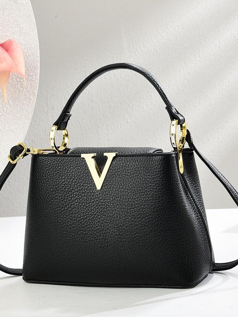 Elegant 2025 Women's Korean Style One-Shoulder Crossbody Bucket Handbag