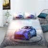 3D-autoprintimise voodipesu ühe kaheinimesevoodi täissuuruses Cartoon vanaauto mustriga padjapüür ja tekikate pestav ja mugav kodukaunistus