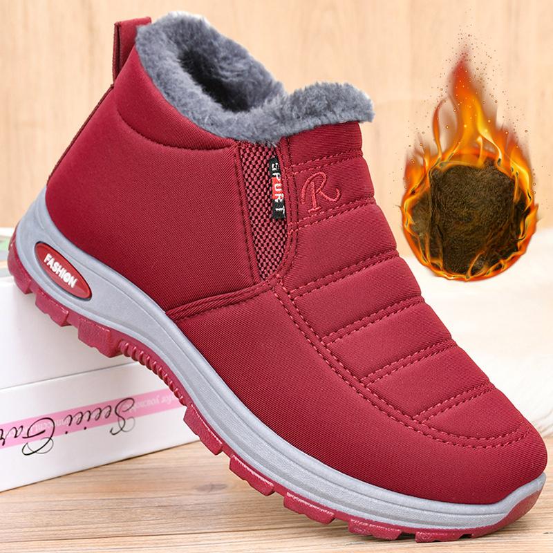 

Mens Womens Warm Fur Wool Lined Lightweight Non Slip Casual Short Ankle Winter Outdoor Snow Boots 37 червоний