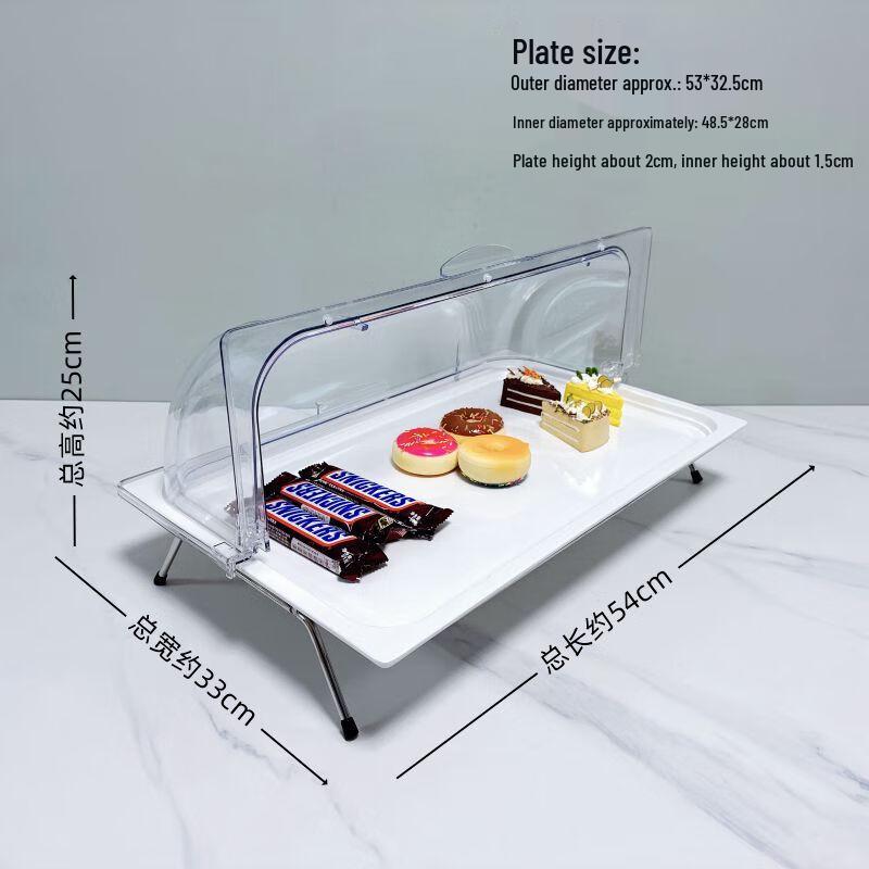 Transparent Food Display Plate with Flip Lid