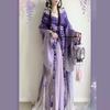 Restored Chinese Wei And Jin Dynasty Style Hanfu For Women, Warring States Robe With Trailing Collar Suit