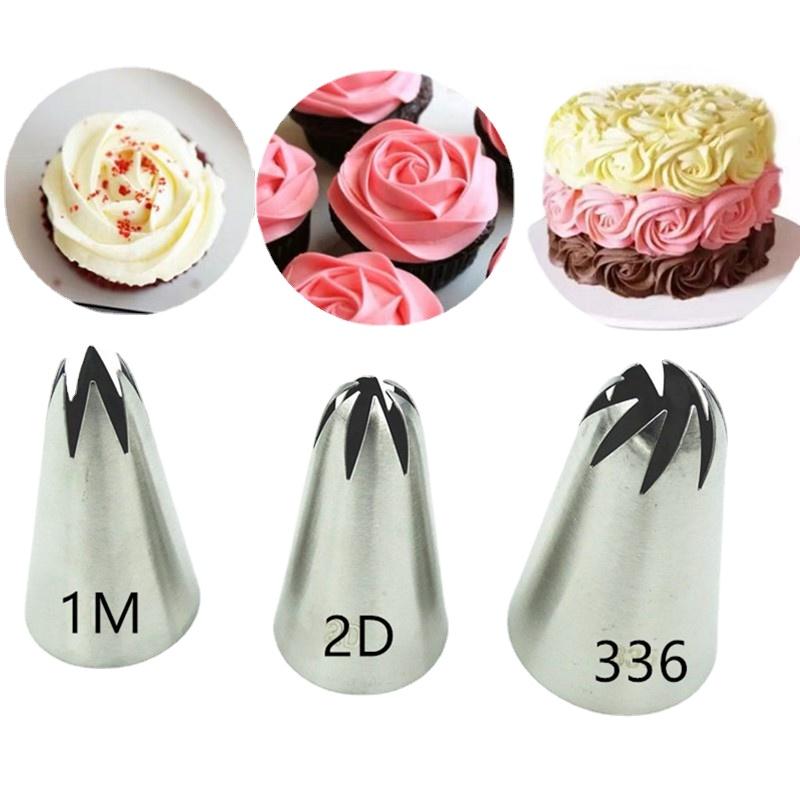Cake Decorating Tools, Flower Icing Piping Nozzle, Cream Cupcake Tips, Baking Accessories, 3pcs/set Rose Pastry Nozzles