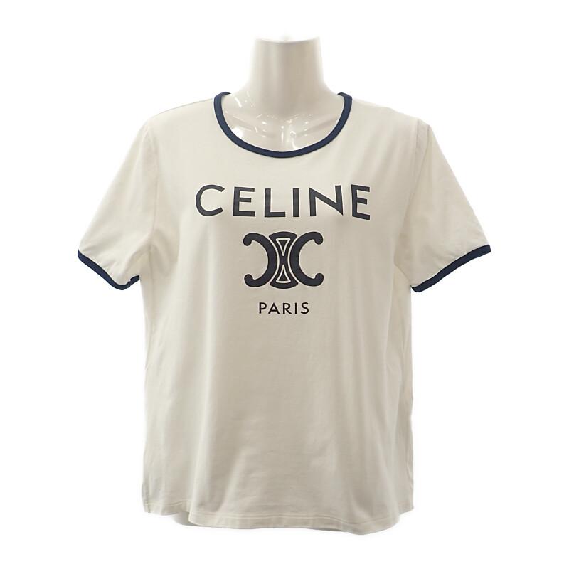 CELINE  2X872671Q.01NB L Short sleeve T-shirt white/Navy cotton Women