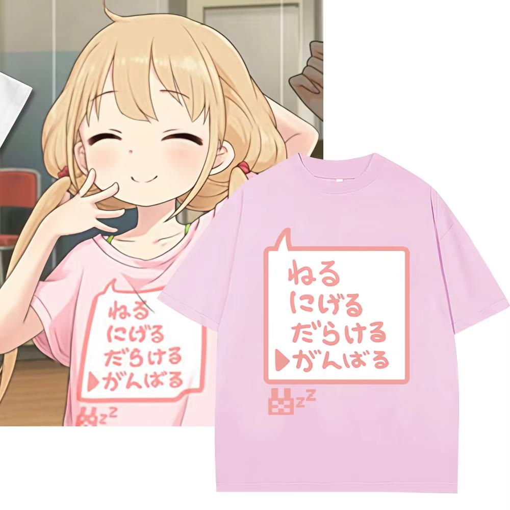 Anime Futaba Anzu Same Style Graphic Tshirt Chinese Word Cosplay Unisexga T Shirts Fashion Unisex Unisex Oversized Cotton Y2k Tshirts