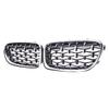 Silver Diamonds Style Upper Racing Grilles For BMW 5-Series F10  F18 2010-2017  Front Bumper Dual Slats Grills