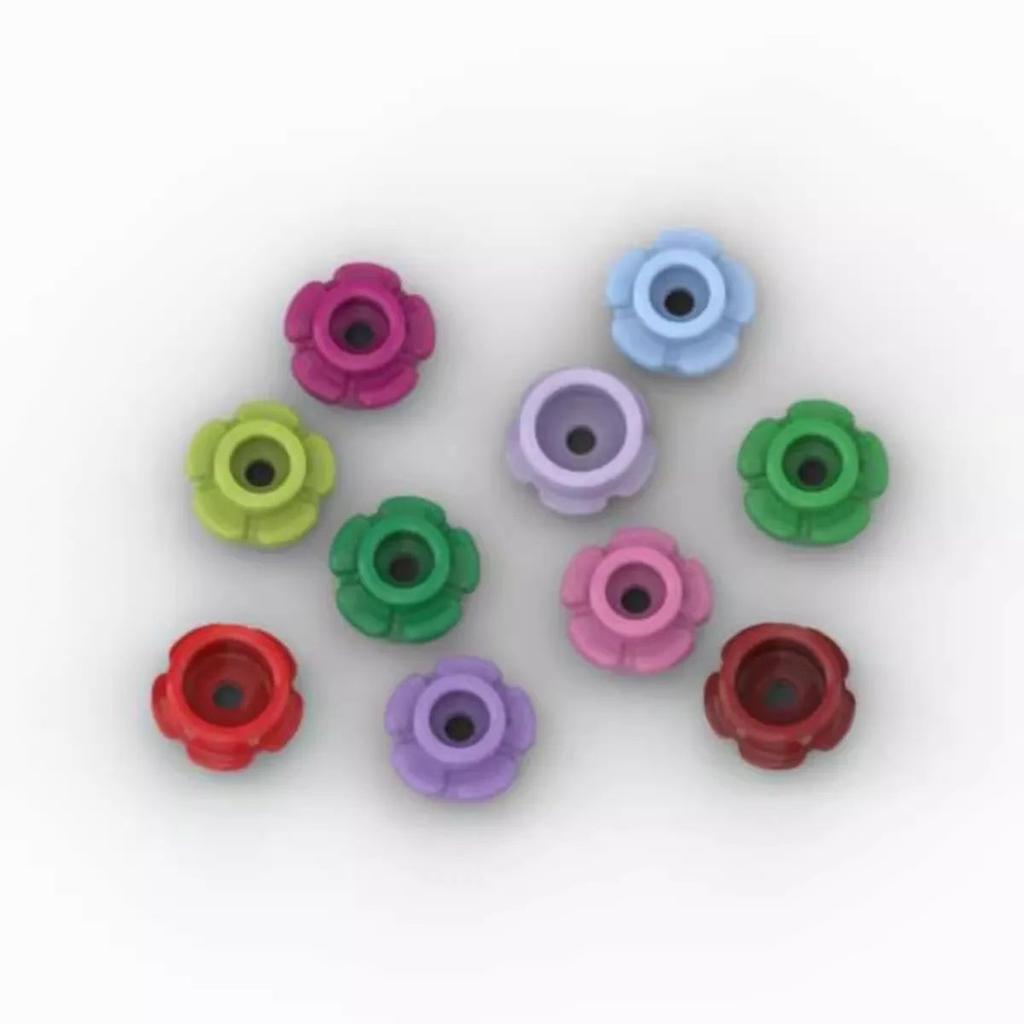 Non-Toxic 50Pcs Moc Parts 24866 Plate Round 1 X 1 With 5 Petals Compatible Bricks Diy Assmble Building Blocks Puzzle Toy Gif Particle Kid
