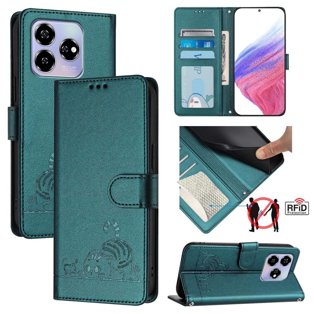 6-Color PU Leather Phone Wallet Case with Cat-and-Mouse Pattern Case for ZTE Axon 60,Blade A35,A55,nubia Focus Pro,Blade V70,V40s,A73,A52...