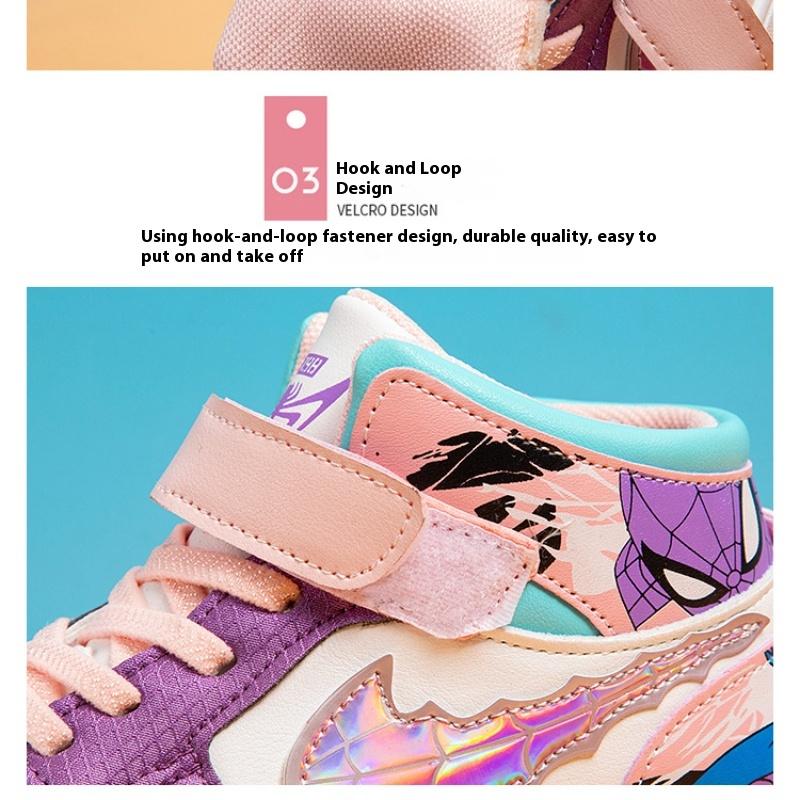 Pavasara un rudens jauna stila studentu ādas ikdienas apavi, multfilmu zēnu un meiteņu mīksto zoli sporta apavi