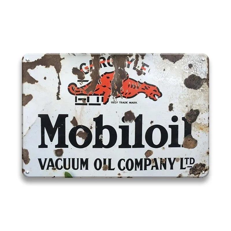 Vintage Decor Shabby Chic Metal Tin Signs Gulf Esso Agip Man Cave Wall Decoraion Motor Oil Garage Wall Stickers Gas Decor Pla