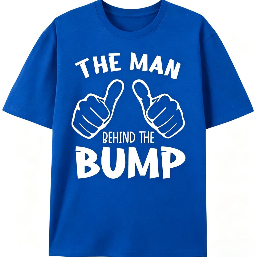 New Daddy Pregnancy Reveal TShirt The Unisex Behind The Bump Two Thumbs Hand Print Unisex Expecting Father Daily Wear Tops