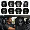 2 Pezzi Coprisedile Nero per Auto Stampa Faccia Spaventosa Protezione Poggiatesta Auto Copri Poggiatesta Auto Halloween