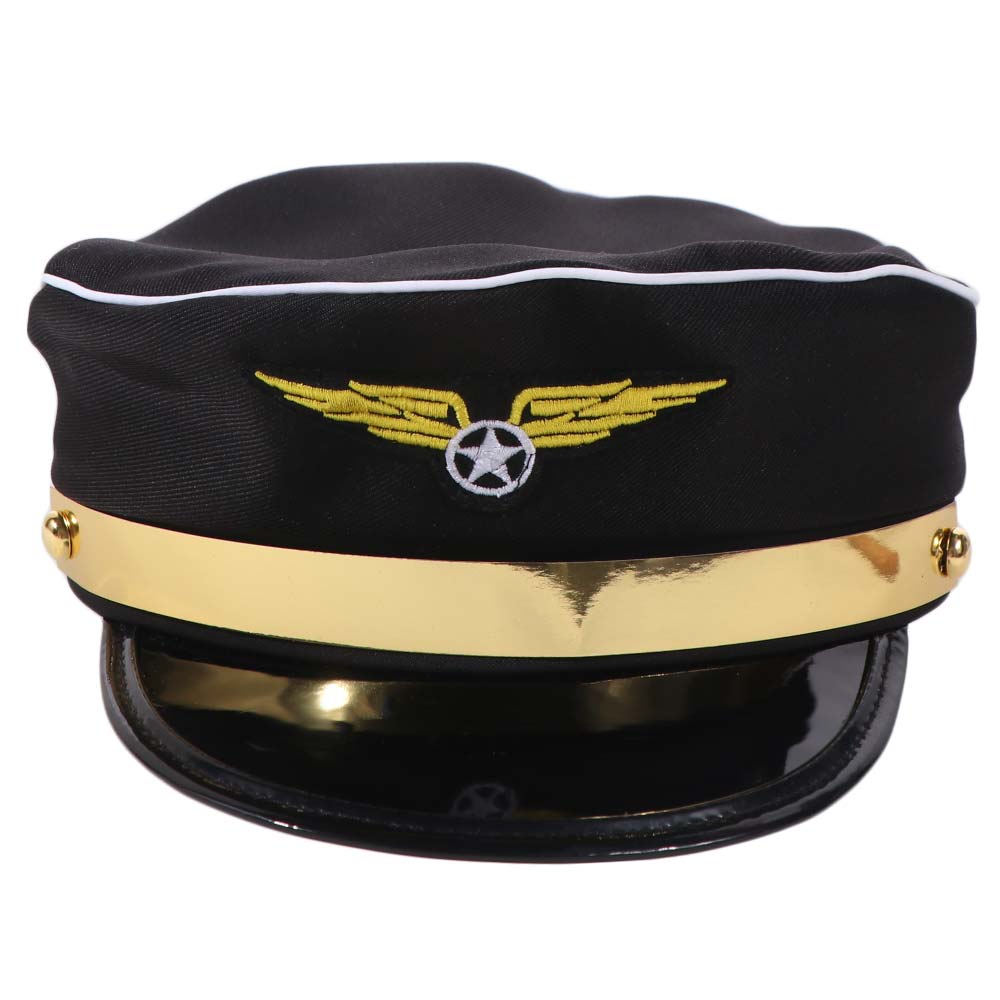 Fluglinien-Thema Luftwaffe Kappe Kostüm Requisite Uniform Pilotenkappe Pilotenhut Halloween
