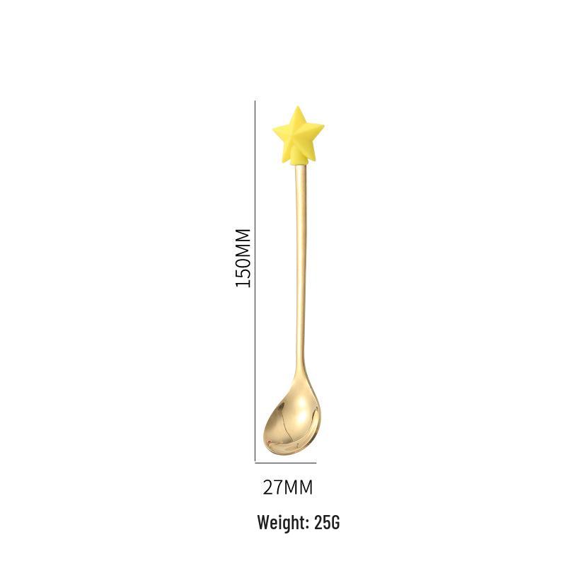 Creative Cartoon Stainless Steel Spoon & Fork Set: Coffee Stirrer, Fruit Fork, Christmas Gift