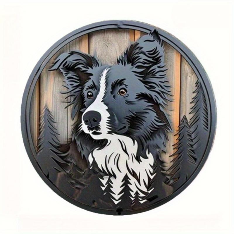 

2d Плоский 20*20см, Кругла Дерев яна Табличка, Милий Декор на Тему Собак, Подарунки, для Бару, Готелю, Кафе, Дому, Кухні, Саду, Декору Спальні. 20*20cm
