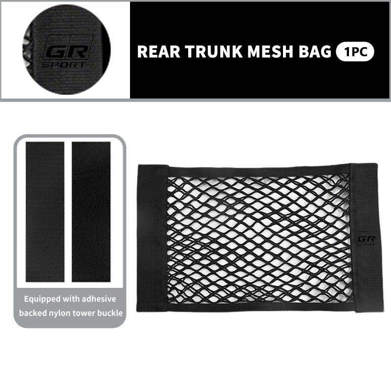 For S1 Car Rear Trunk Net Mesh Elastic Nylon Back Cargo Storage Organizer Holder Auto Accessories GR MN Corolla Yaris Aygo JH0