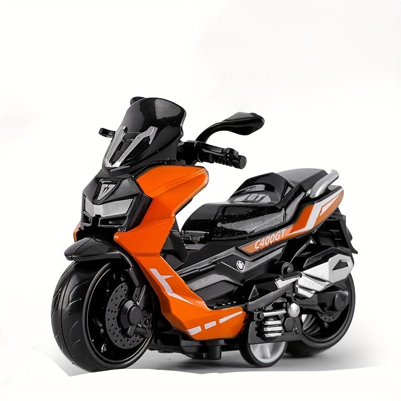 

1 шт. Креативная мотоциклетная игрушка с пружинным механизмом, Реалистичный педальный мотоцикл с пружинным механизмом, Детская игрушка-украшение, Съемное заднее сиденье с подвижным оранжевый