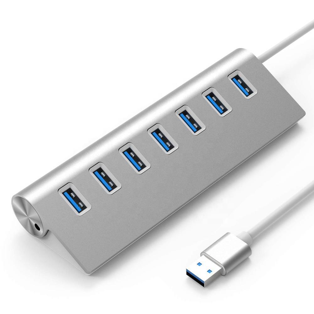 

7 Ports Aluminum Housing Data USB 3.0 and USB 2.0 Hub for Desktop PC and Laptop