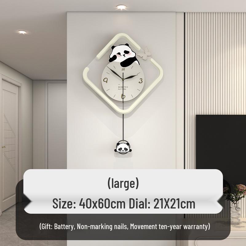 

Креативные минималистичные настенные часы-маятник «Панда» для гостиной – подвешивание без сверления