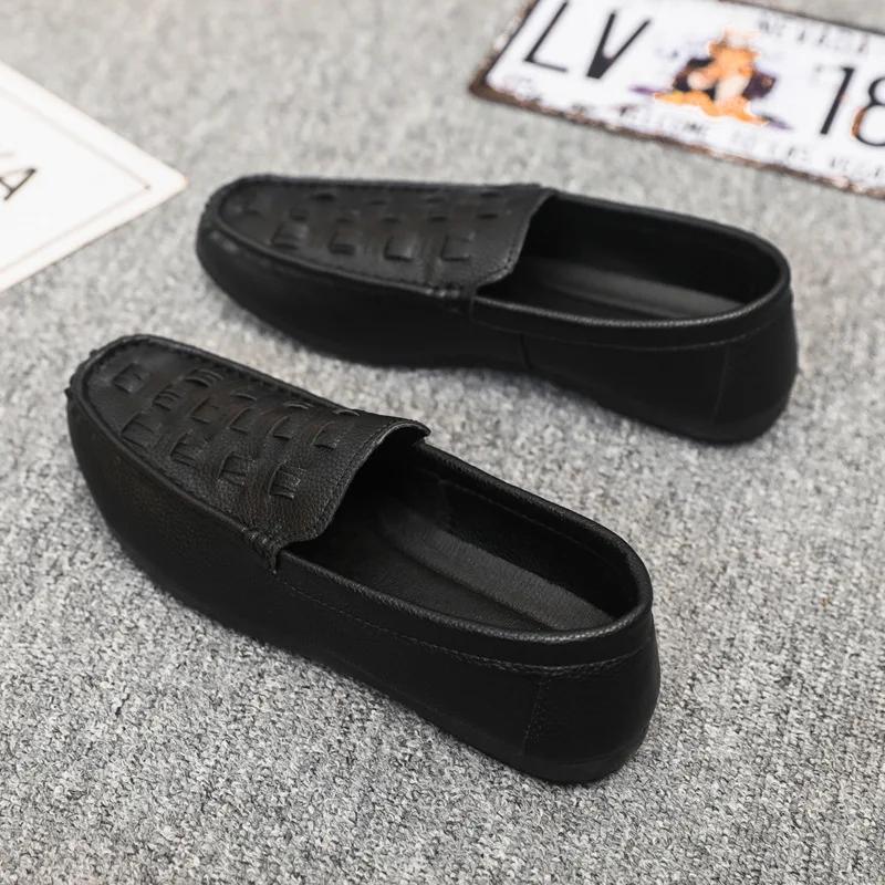 Pánské Mokasíny Jednoduché Pánské Baleríny Měkké Nazouvací Pánské Kožené Mokasíny Pohodlné Prodyšné Pánské Ležérní Boty Zapatillas De Hombre