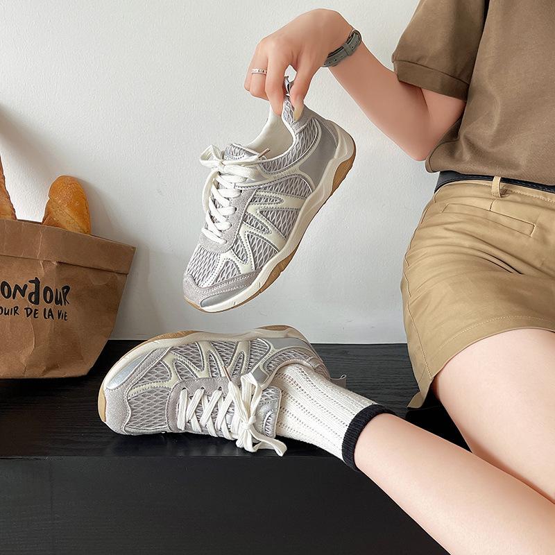 Leather German Training Shoes Women's 2025 Autumn New Korean Version of Versatile Lace-up Sports Shoes Casual Shoes Forrest Gump Shoes Running Shoes