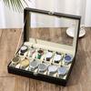 A Faux Leather Watch Storage Box That Holds 12 Watches, Perfect for Displaying Timepieces And Storing Jewelry Like Bracelets