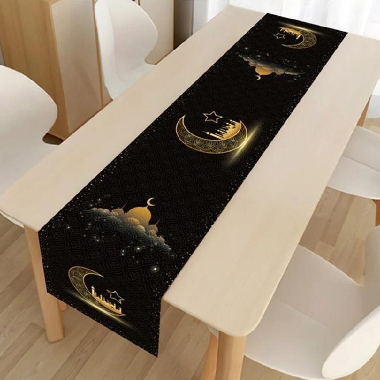 Eid Mubaraks Tablecloth Islamic Muslims Party Supplies Handmade Table Runner Table