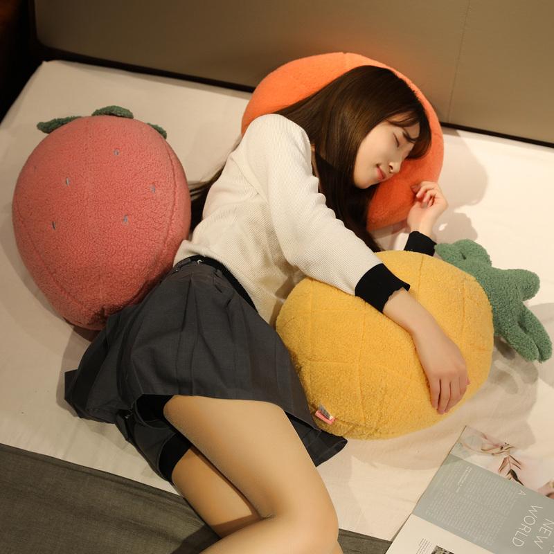 35-45cm Strawberry Pineapple Orange Plush Toy Shy Figured Baby Fruit Plant Plushie Squishy Toys Props Kids Gift