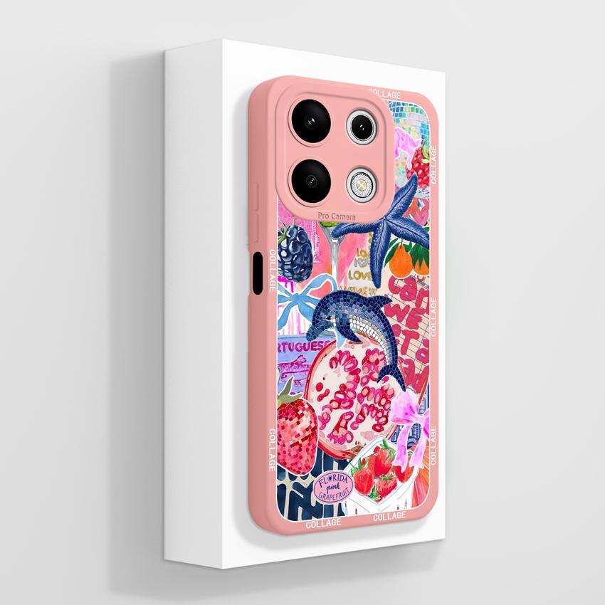 Pre telefón Xiaomi Redmi Note 13 12 14 Pro 13R 12R 14S Puzdro na telefón Pekný fialový vzor srdca pre milovníkov Mäkký silikón Vysoká kvalita Protišmykové puzdro Pre kryt Redmi