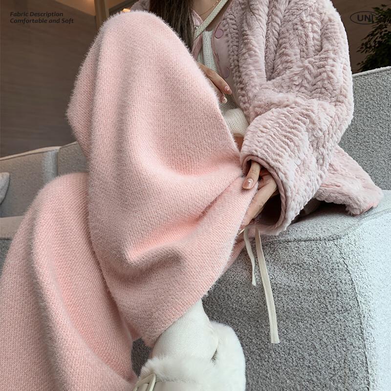 UNIFREE Women's Plush Faux Mink Fleece Warm Casual Pants