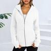 Women Jacket Plush-lined Lady Hoodie Jacket with Zipper Closure Pockets Elastic Cuffs Cozy Cardigan Coat for Wear Spring Autumn
