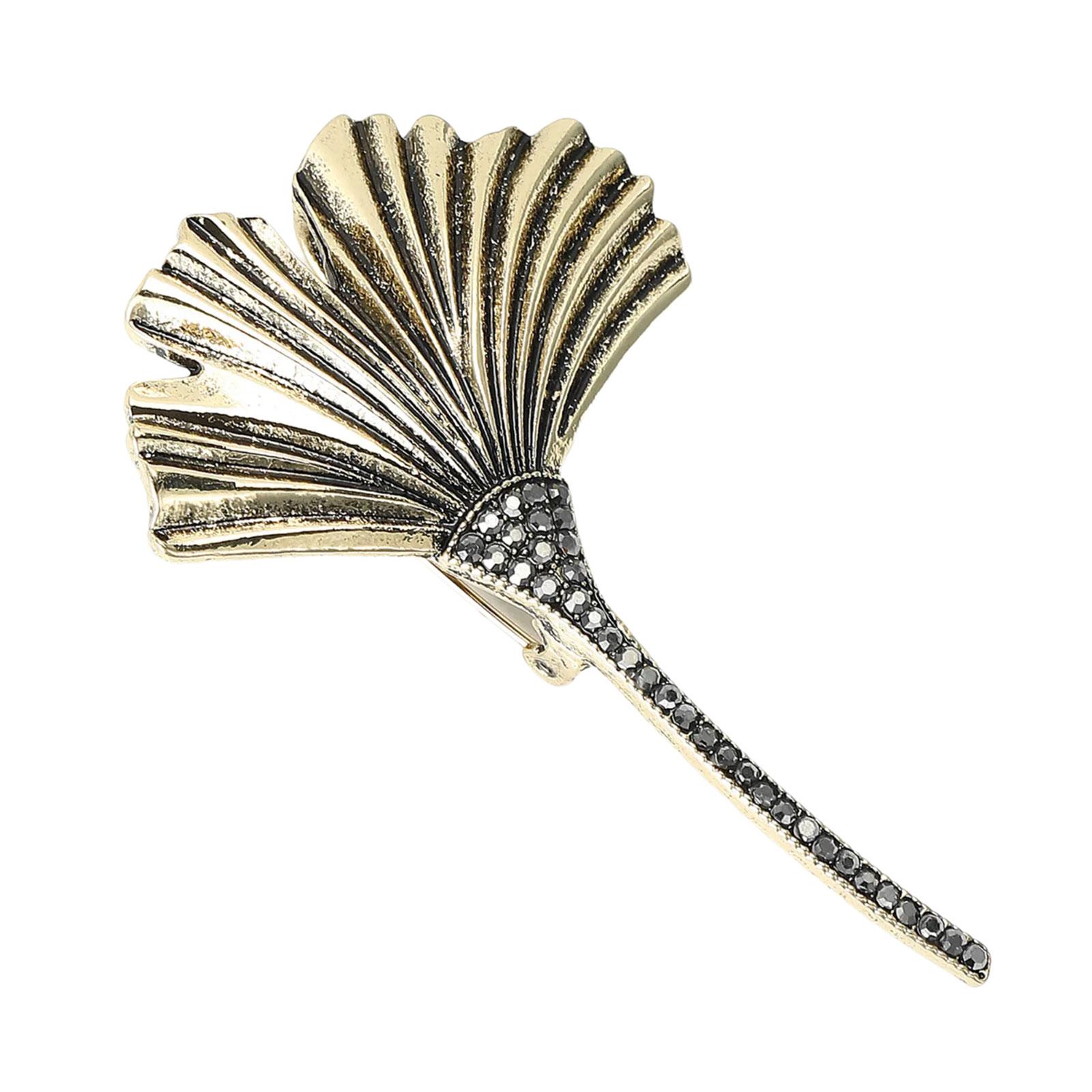 

Leaf Shape Brooch with Secure Clasp Skin Friendly Badge Pin Stylish for Daily Wear or Party Wedding золотий
