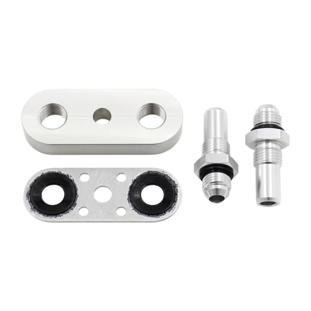 Cooler Line Adapter Plate with Durable Aluminum Alloy Construction 6AN Fittings Oil Seal for Transmission and Auto Use