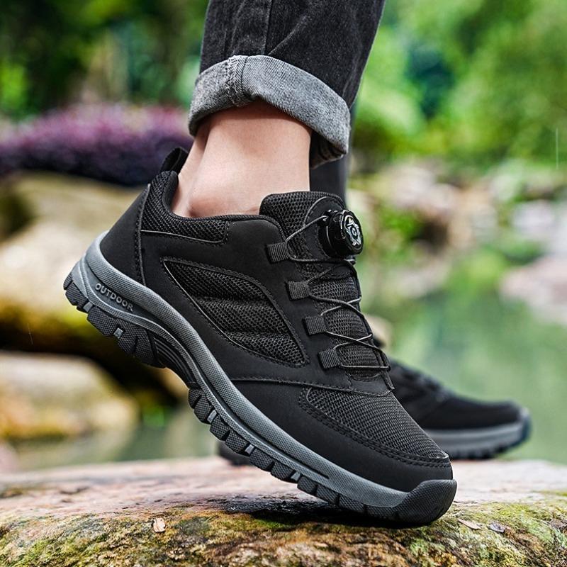 Quality Men Sport Mountaineering Shoes 2026 New Comfortable Rotating Button Outdoor Driving Shoes Men Train Running Sneakers 48