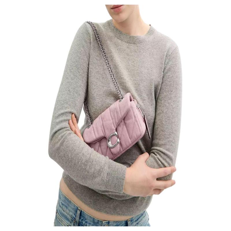 Coach Tabby 20 Logo Classic Quilted Denim Crossbody Shoulder Bag Small Women's Light Purple