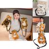 Adorable Plush Tiger Crossbody Bag For Kids Featuring Soft Short Pile Fabric Design