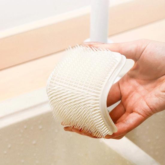 Cleaning Brush Soft Dense Bristles Easy To Rinse Versatile Drainer Household Scrubber Fruits Vegetables Dirt Removal Hanging Hole Cleaning Scrubber