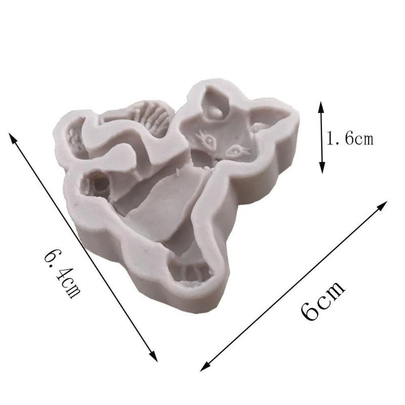 New Cute 3d Cat Silicone Fondant Baking Mould Cake Topper Decorating Soap Mold