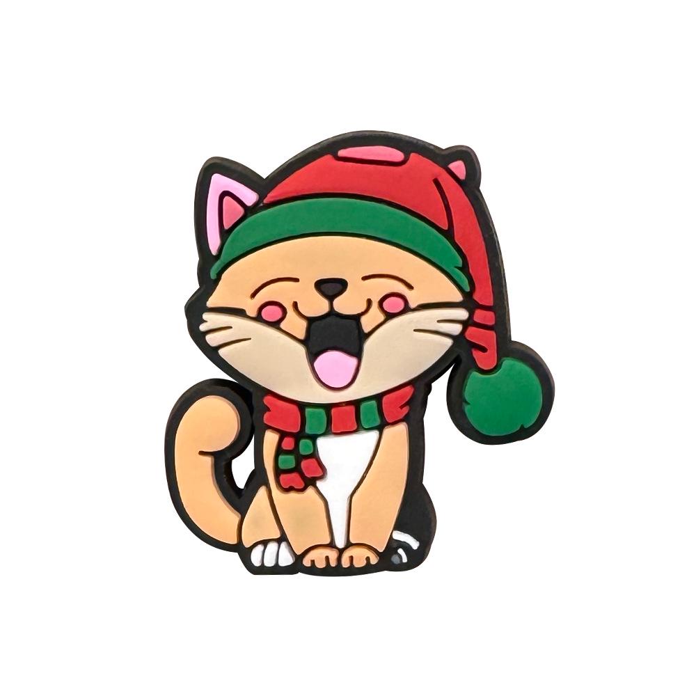 Christmas Kitten Clog Charm: Soft PVC Rubber Shoe Decorations 14