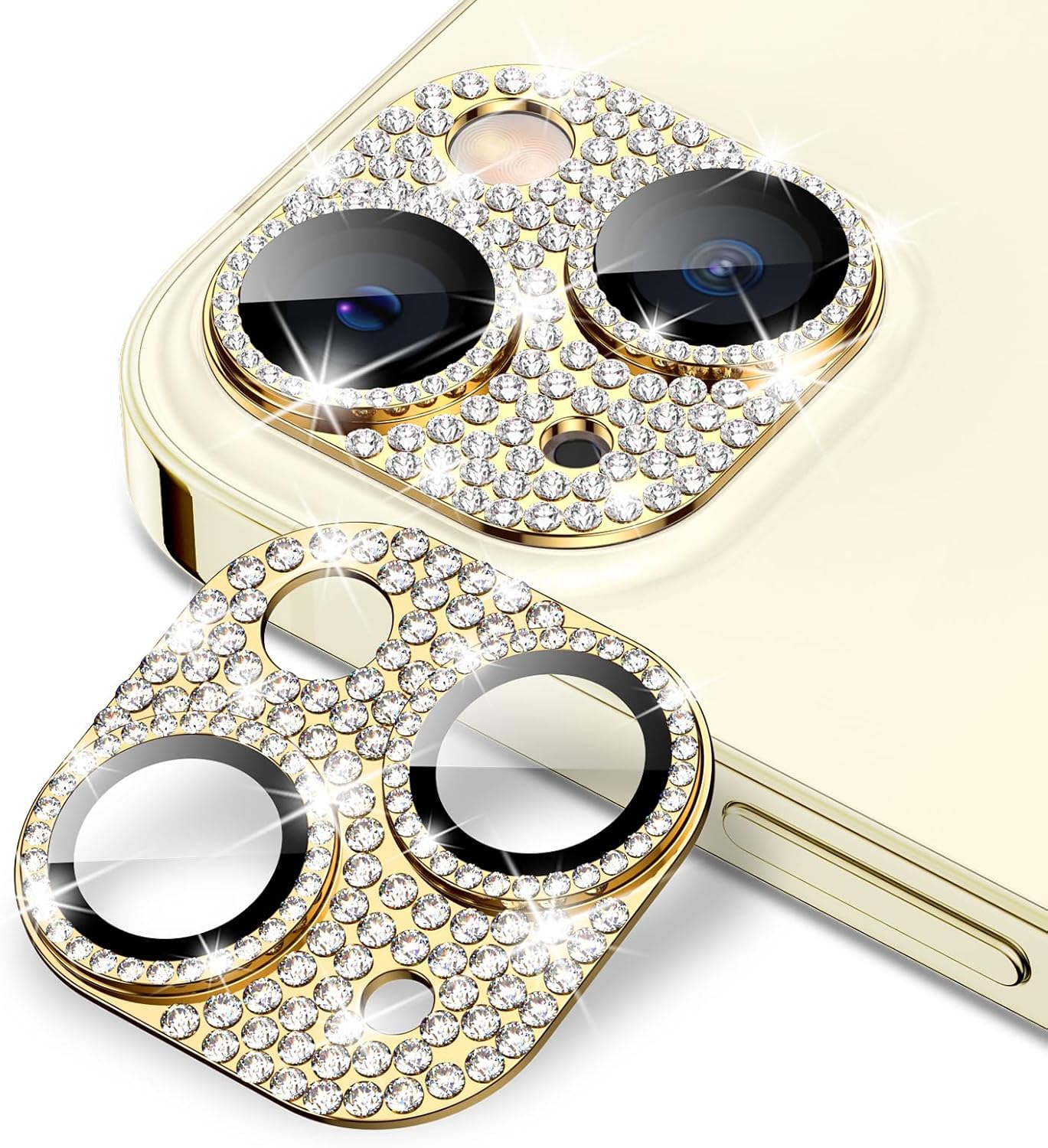 

Защитный чехол для объектива камеры со стразами и бриллиантами для iPhone 16 Pro Max 15 Plus 14 13 Mini 12 11 Iphone16 16Plus, аксессуары для защиты телефона For iPhone 16 Pro Max золотой
