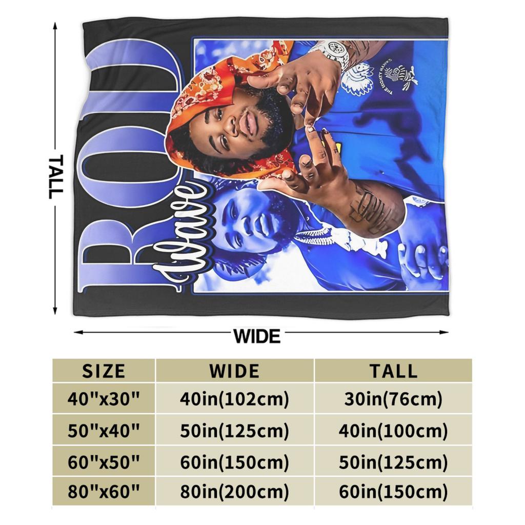 Rapper rod wave Blanket Decorative Flannel Bedding Throws For Couch Bed Super Warm Custom Quality Bedspread Gift